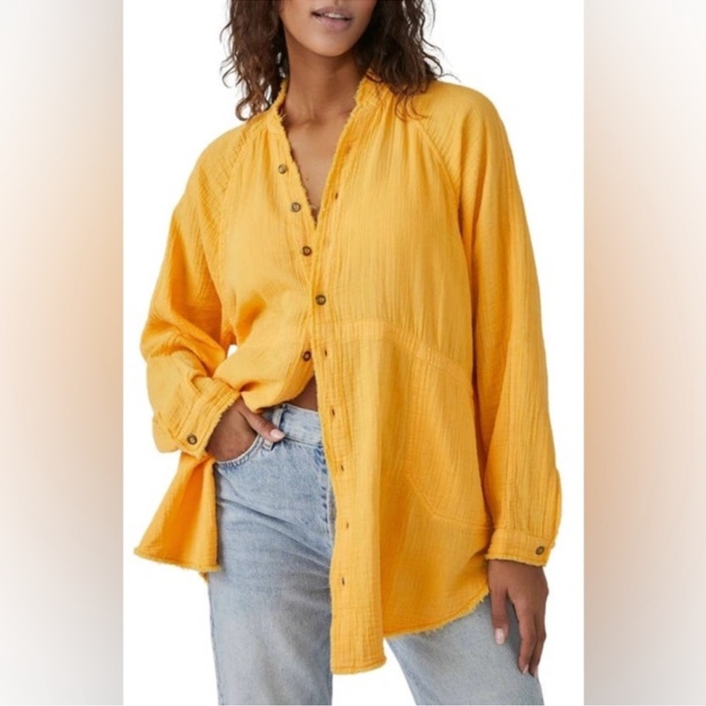 Free People Summer Daydream Button-Down Bird of Paradise